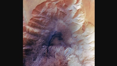 One of the images of the ‘Grand Canyon of Mars’ that was posted on Instagram by European Space Agency. (Instagram/@europeanspaceagency)