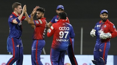 DC players in action. (PTI) DC players in action. (PTI)