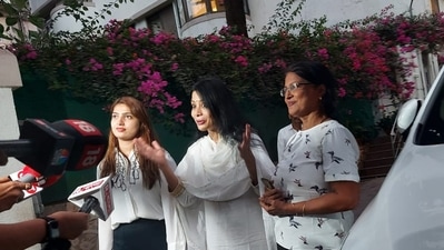 Indrani Mukherjea, released from jail today, captured outside her house in Mumbai's Worli. (HT) Indrani Mukherjea, released from jail today, captured outside her house in Mumbai's Worli. (HT)