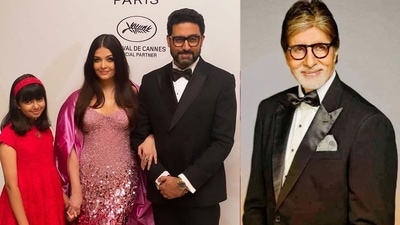 Amitabh Bachchan shared a picture of Aishwarya Rai, Abhishek Bachchan and Aaradhya from their appearance at a party in Cannes. Amitabh Bachchan shared a picture of Aishwarya Rai, Abhishek Bachchan and Aaradhya from their appearance at a party in Cannes. 