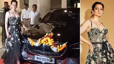 Kangana Ranaut unveiled her luxurious car on Thursday. Kangana Ranaut unveiled her luxurious car on Thursday. 