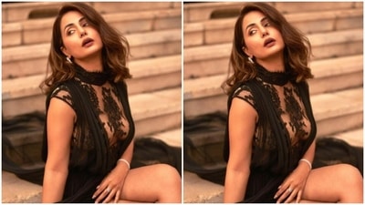 In diamond ear studs, ring and a silver bracelet from the house of Karishma Joolry, Hina further accessorised her look. (Instagram/@realhinakhan)