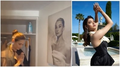 Tamannaah Bhatia sought blessings of Audrey Hepburn before walking the Cannes red carpet. Tamannaah Bhatia sought blessings of Audrey Hepburn before walking the Cannes red carpet.