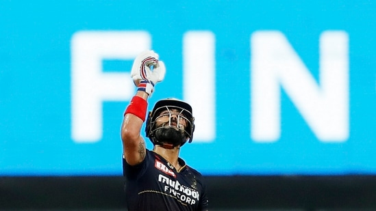 Virat Kohli of Royal Challengers Bangalore celebrates his fifty(PTI) Virat Kohli of Royal Challengers Bangalore celebrates his fifty(PTI)