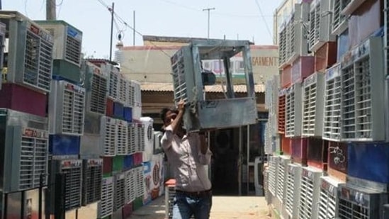 Sale of air-coolers and air conditioners increase drastically during this time due to the summer heat. (Praveen Kumar/HT Photo)