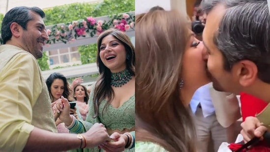 Kanika Kapoor Xnxx Video - Kanika Kapoor and Gautam kiss each other on the cheek during mehendi  ceremony - Hindustan Times