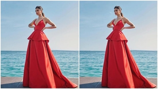 Deepika further accessorised her look for the day in a stunning diamond necklace from the house of Cartier.(Instagram/@deepikapadukone)