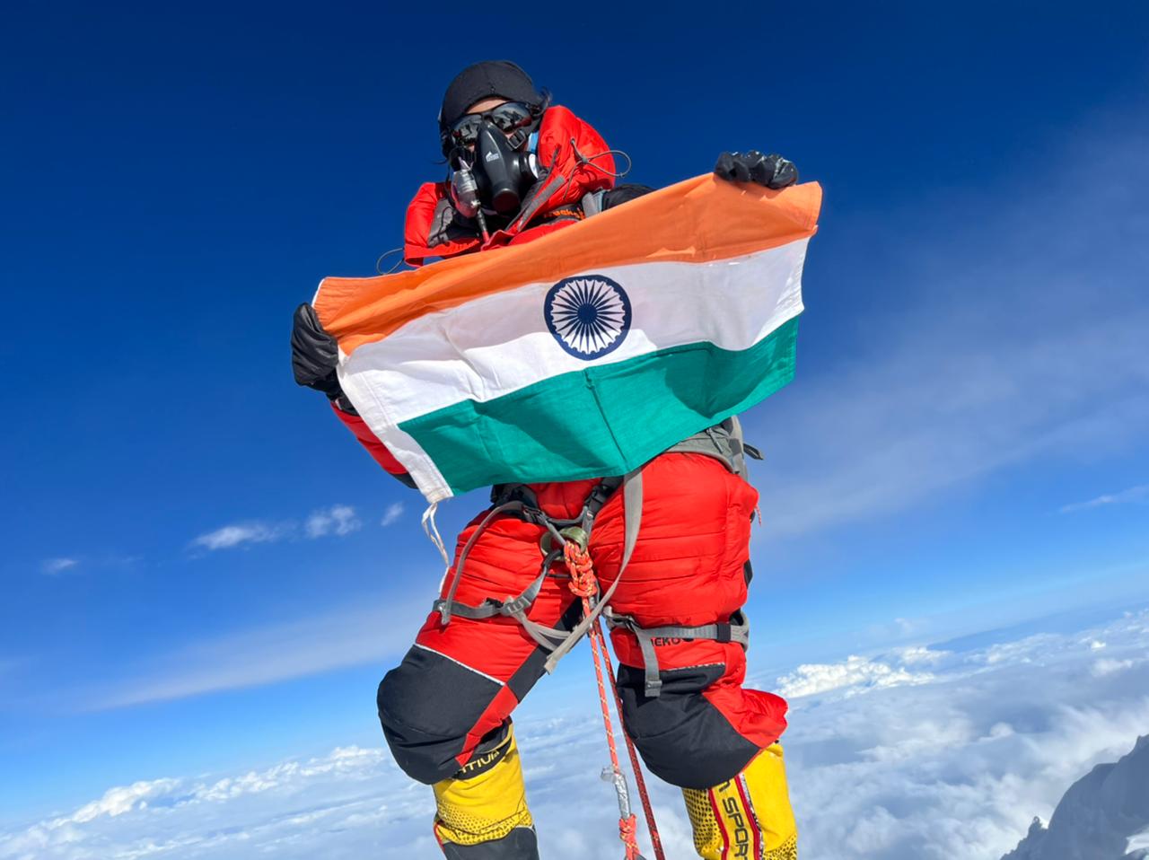 At Kanchenjunga on May 5. The 20-hour summit trek was the toughest climb of her life, Mohite says. (Photo courtesy Priyanka Mohite)