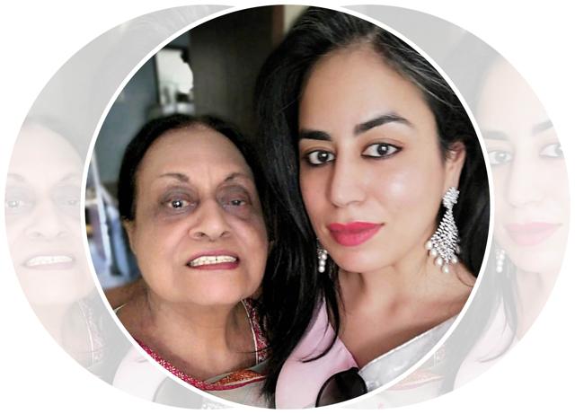 Jasreen with her grandmother Jasreen with her grandmother