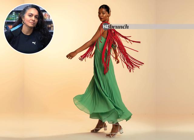 Colour-blocking with contrasting shades looks great; Dress by Forever New; Cape top by Vidhi Wadhwani;Shoes by Zara (Vidushi Gupta) Colour-blocking with contrasting shades looks great; Dress by Forever New; Cape top by Vidhi Wadhwani;Shoes by Zara (Vidushi Gupta)