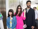 Aishwarya Rai with Abhishek Bachchan and Aaradhya Bachchan in Cannes. Aishwarya Rai with Abhishek Bachchan and Aaradhya Bachchan in Cannes.