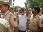Delhi University professor Ratan Lal, who was earlier arrested for his social media post on the Gyanvapi Mosque, being produced at Tis Hazari Court in New Delhi. (Sanchit Khanna) Delhi University professor Ratan Lal, who was earlier arrested for his social media post on the Gyanvapi Mosque, being produced at Tis Hazari Court in New Delhi. (Sanchit Khanna)