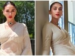 Aditi Rao Hydari brings Indian simplicity and tradition to Cannes film Festival 2022 in ivory Sabyasachi drape(Instagram)