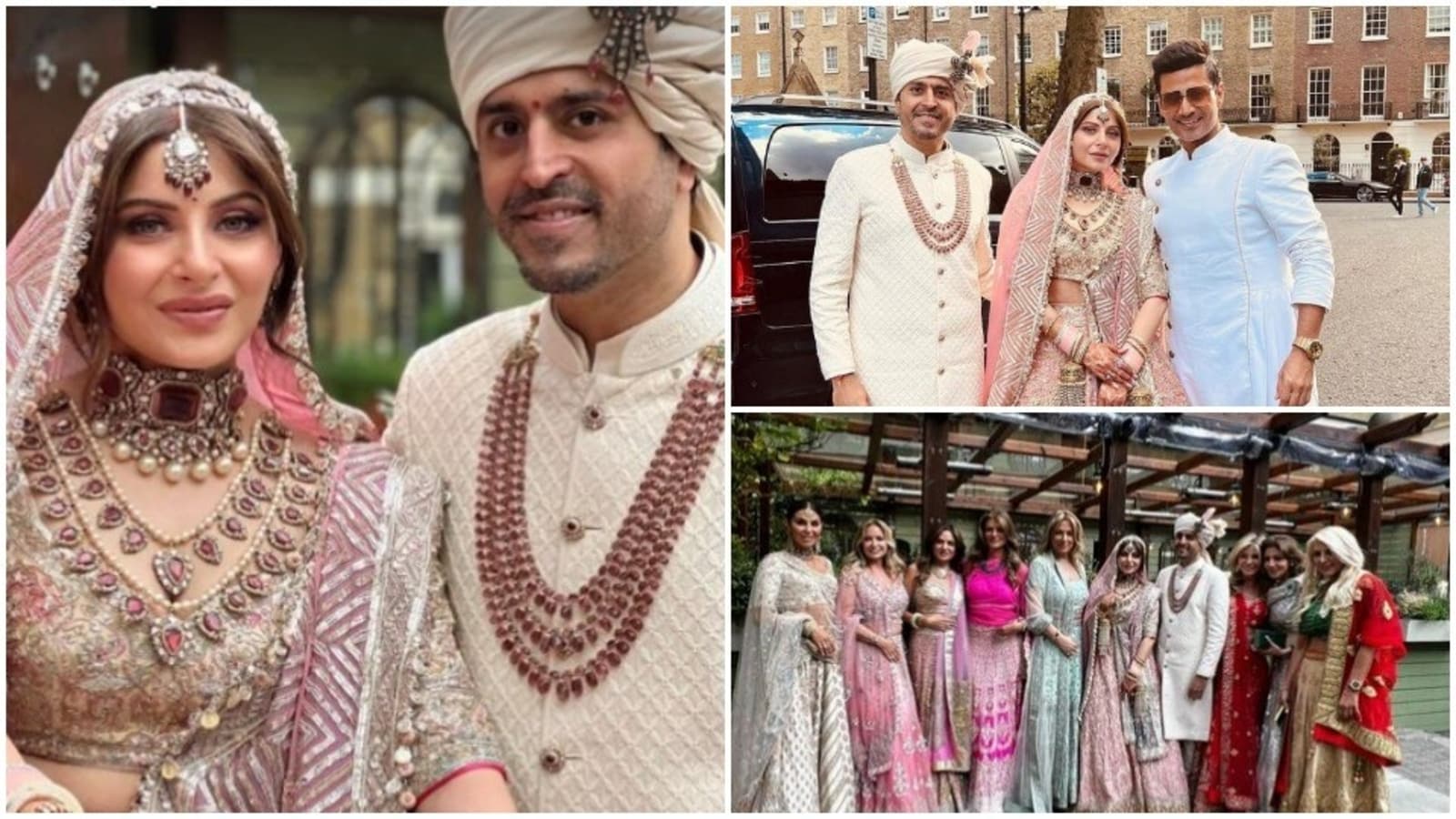 Kanika Kapoor and Gautam are married: Bride and groom wear pastels, pose with Meet Bros' Manmeet. See inside pics