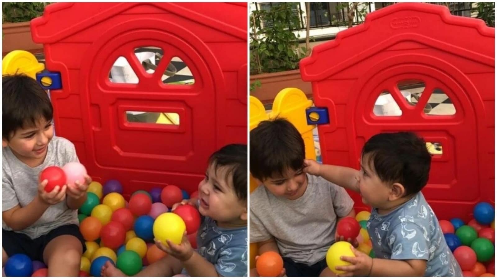 Taimur Ali Khan, brother Jehangir Ali Khan play together in pics posted by Saba