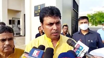 Tripura’s education minister Ratan Lal Nath has fuelled a controversy after he equated former chief minister Biplab Kumar Deb with Swami Vivekananda, Albert Einstein, among others. (ANI)