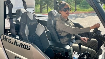 Priyanka Chopra poses in her new customised ride. Priyanka Chopra poses in her new customised ride.