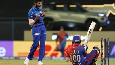 Shaw was down on the ground as Bumrah celebrated.&nbsp; (BCCI)