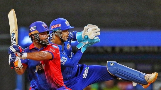 Delhi Capitals' Rishabh Pant hits a shot during the Indian Premier League 2022(ANI)