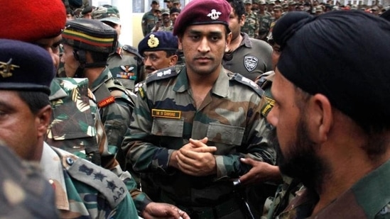 MS Dhoni during his stint with Indian Army(Twitter)