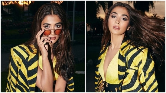 Pooja Hegde drops pics enjoying sunsets during the Cannes Film Festival, slays a quirky look in mini dress and blazer(Instagram)