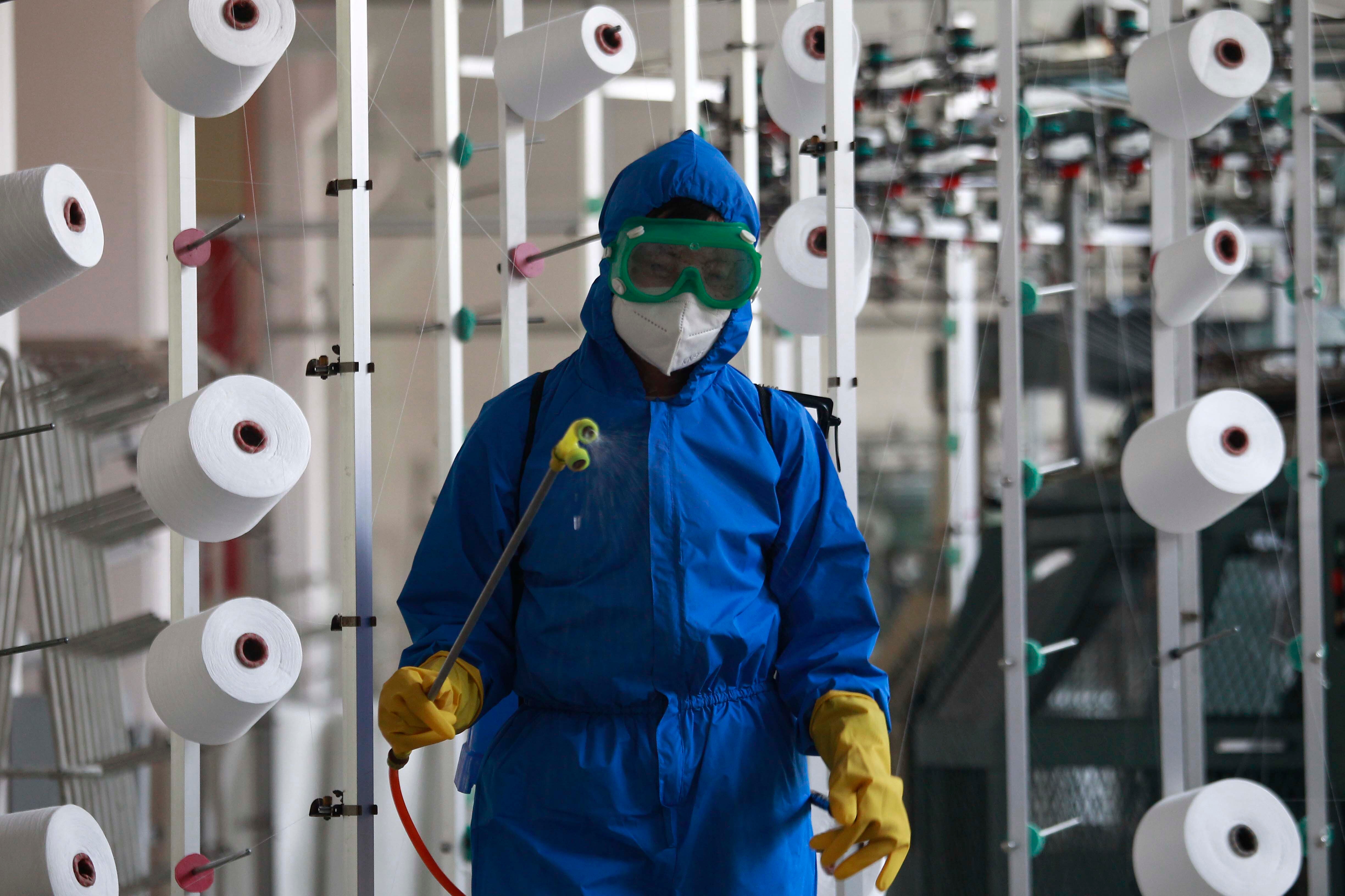 A worker disinfects a floor in Pyongyang, North Korea. (AP file) A worker disinfects a floor in Pyongyang, North Korea. (AP file)