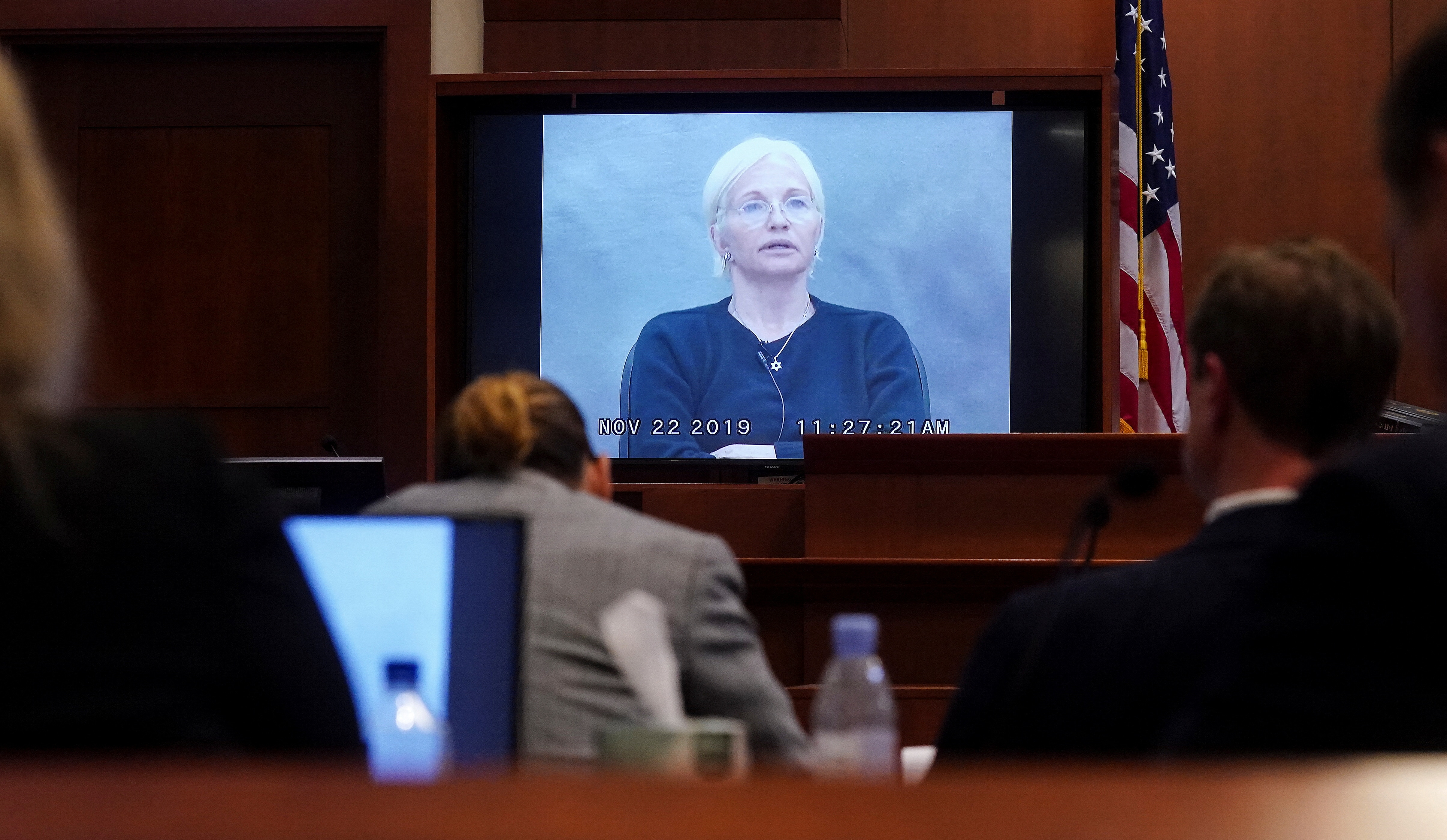Actor Ellen Barkin appeared on the Monitor in 2019 on a defamation lawsuit against Johnny Depp's former wife, actor Amber Heard, at Fairfax County Circuit Court in Fairfax, Virginia, on May 19, 2022.  Pool by Shawn Thuy / REUTERS (REUTERS)