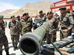 Army Chief Gen Manoj Pande reviewing security preparedness in Ladakh sector on May 12. Army Chief Gen Manoj Pande reviewing security preparedness in Ladakh sector on May 12.