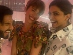 Ranveer Singh with Cannes 2022 jury members, Deepika Padukone and Rebecca Hall.