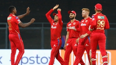 Mumbai: Punjab Kings players celebrate the wicket of Priyam Garg of the Sunrisers Hyderabad during T20 cricket match 70 of the Indian Premier League 2022 (IPL season 15) between the Sunrisers Hyderabad and the Punjab Kings, at the Wankhede Stadium in Mumbai, Sunday, May 22, 2022. (Sportzpics for IPL/PTI Photo)(PTI05_22_2022_000157A) (PTI) Mumbai: Punjab Kings players celebrate the wicket of Priyam Garg of the Sunrisers Hyderabad during T20 cricket match 70 of the Indian Premier League 2022 (IPL season 15) between the Sunrisers Hyderabad and the Punjab Kings, at the Wankhede Stadium in Mumbai, Sunday, May 22, 2022. (Sportzpics for IPL/PTI Photo)(PTI05_22_2022_000157A) (PTI)