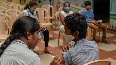 Covid vaccination drive for kids has continued at a slow pace in Chandigarh. (AFP) Covid vaccination drive for kids has continued at a slow pace in Chandigarh. (AFP)