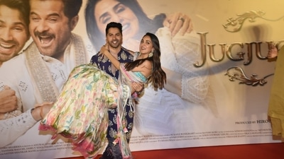 Varun Dhawan and Kiara Advani at the trailer launch of Jugjugg Jeeyo.