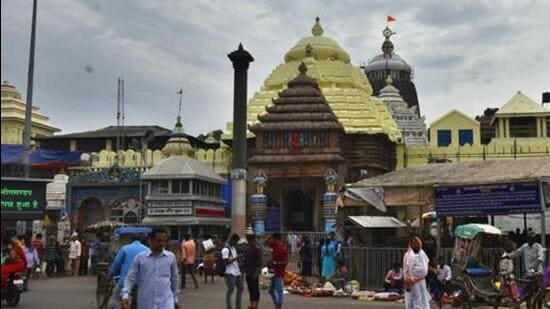 Earlier this week, two half-broken lion sculpture pieces dating back to the Ganga dynasty were discovered from the demolished site of the Emar Mutt in Odisha’s Puri triggering more controversies over the way the temple corridor project is being undertaken. (HT PHOTO.) Earlier this week, two half-broken lion sculpture pieces dating back to the Ganga dynasty were discovered from the demolished site of the Emar Mutt in Odisha’s Puri triggering more controversies over the way the temple corridor project is being undertaken. (HT PHOTO.)