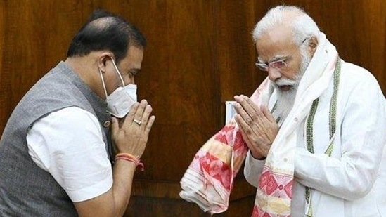 A file photo of Assam Chief Minister Himanta Biswa Sarma meeting Prime Minister Narendra Modi. (TWITTER/ @himantabiswa.) A file photo of Assam Chief Minister Himanta Biswa Sarma meeting Prime Minister Narendra Modi. (TWITTER/ @himantabiswa.)
