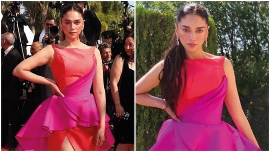 Aditi Rao Hydari makes a colourful debut at Cannes Film Festival in thigh-high slit gown: Moment I've been waiting for(Instagram)