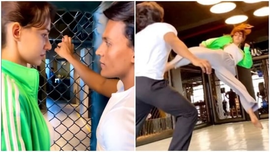 Disha Patani shows off her flying kicks in new video.