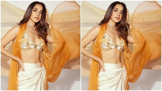 Kiara Advani stuns in stylish bralette and lehenga set - Times of India