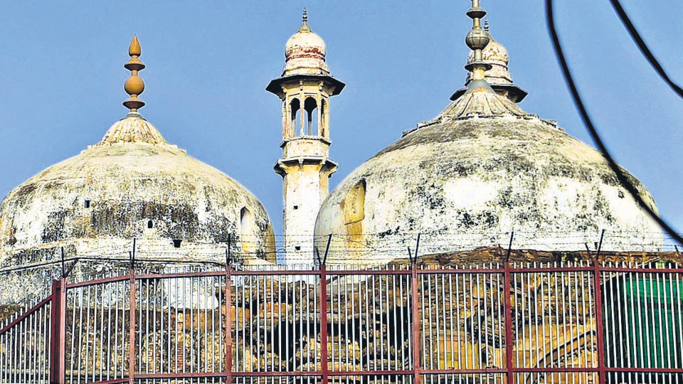 File photo of the Gyanvapi mosque after its survey was completed by a commission in Varanasi.(AFP) File photo of the Gyanvapi mosque after its survey was completed by a commission in Varanasi.(AFP)