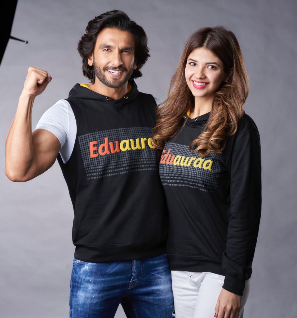 Eduauraa brand ambassador Ranveer Singh and founder and CEO Akanksha Chaturvedi (Photo: HTCS)