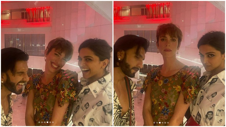 Ranveer Singh with Cannes 2022 jury members, Deepika Padukone and Rebecca Hall.