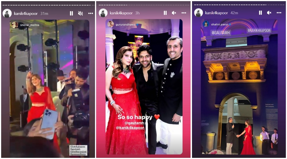 Interior de la recepción de la boda de Kanika Kapoor en Londres, donde Guru Randhawa cantó en el escenario. ver fotos