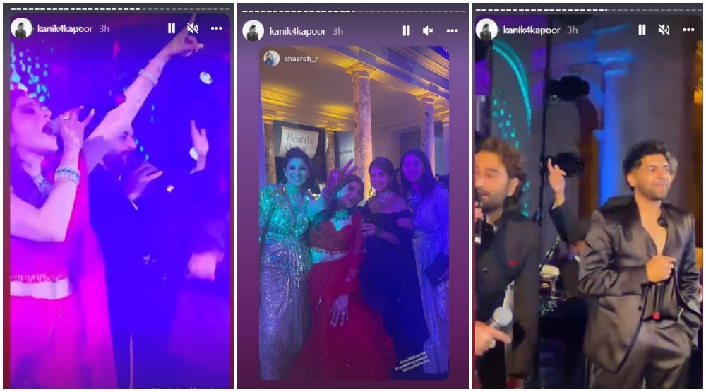 Kanika Kapoor shared snippets from her reception on Instagram Stories.