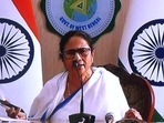 Bengal chief minister Mamata Banerjee at a press meeting on Monday. (ANI)&nbsp;