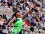 Japan's Naomi Osaka in action during her first round match against Amanda Anisimova&nbsp;
