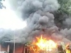 On Saturday, nearly 40 people, mostly from Salonabari in Assam, had set an old building of the police station ablaze following the death of a fish trader from the area, allegedly in police custody. (ANI PHOTO.) On Saturday, nearly 40 people, mostly from Salonabari in Assam, had set an old building of the police station ablaze following the death of a fish trader from the area, allegedly in police custody. (ANI PHOTO.)