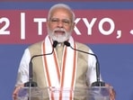 Prime Minister Narendra Modi addressing the Indian diaspora in Tokyo.(BJP/Twitter) Prime Minister Narendra Modi addressing the Indian diaspora in Tokyo.(BJP/Twitter)