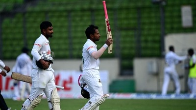 Mushfiqur Rahim (R) and Liton Das walk back to the pavilion at the end of Day 1 of the 2nd Test between Bangladesh and Sri Lanka (AFP) Mushfiqur Rahim (R) and Liton Das walk back to the pavilion at the end of Day 1 of the 2nd Test between Bangladesh and Sri Lanka (AFP)