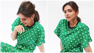 Deepika Padukone embraces the hottest summer print in Louis Vuitton co-ord ensemble at the Cannes 2022 (Instagram) Deepika Padukone embraces the hottest summer print in Louis Vuitton co-ord ensemble at the Cannes 2022 (Instagram)