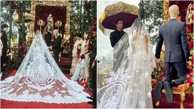 Before leaving for their Italian nuptials, Kourtney and Travis legally married in Santa Barbara, California. A few close friends and family members attended the ceremony. While Kourtney shares sons Mason and Reign and daughter Penelope with ex Scott Disick, Barker shares son Landon and daughter Alabama with ex-wife Shanna Moakler. (Instagram/@dolcegabbana) Before leaving for their Italian nuptials, Kourtney and Travis legally married in Santa Barbara, California. A few close friends and family members attended the ceremony. While Kourtney shares sons Mason and Reign and daughter Penelope with ex Scott Disick, Barker shares son Landon and daughter Alabama with ex-wife Shanna Moakler. (Instagram/@dolcegabbana)