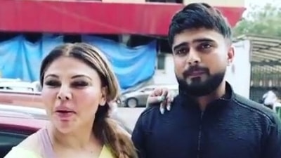 Rakhi Sawant with her boyfriend Adil.